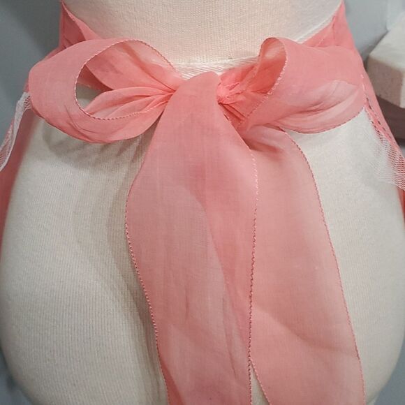 Christmas apron, home made and very lovely. Bells and bows. Peack and wh… - Picture 6 of 12